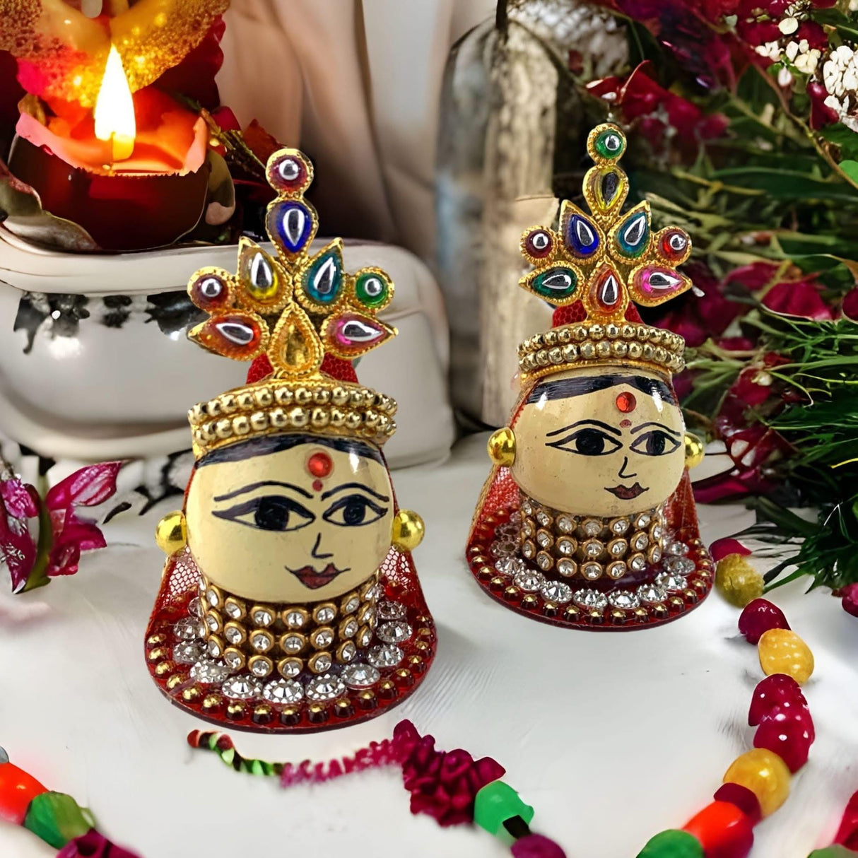 Goddess Riddhi Siddhi Set Riddhi Siddhi Idols Spouse of Ganesha Spiritual Gift Fortune Goddess Mandir Temple Pooja Item Home Office Decor Diwali Decoration Housewarming Gift - LoveNspire