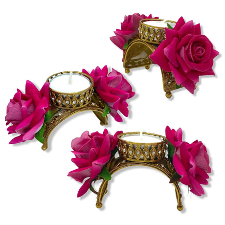 Rose Diwali Candle Holder, Diwali Diya, Diwali Decor, Diwali Decoration, Diwali Candle, Diwali Favors, Deewali Gifts - LoveNspire