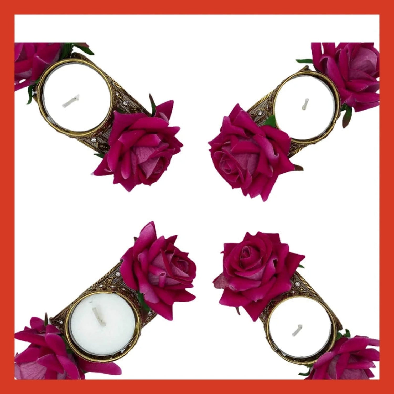 Rose Diwali Candle Holder, Diwali Diya, Diwali Decor, Diwali Decoration, Diwali Candle, Diwali Favors, Deewali Gifts - LoveNspire