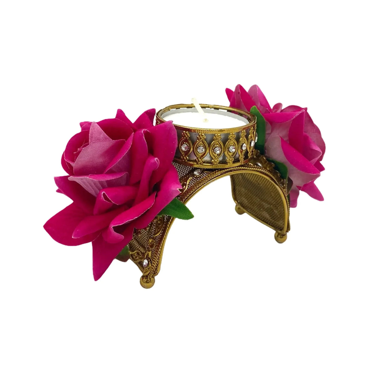 Tealight Candle Holder Festival of Light Decorative T-light Holder for Diwali Christmas Hanukkah Thanksgiving Gift Rose Candle Holder for Centerpiece Dining Table Home Decor - Return Gift - LoveNspire