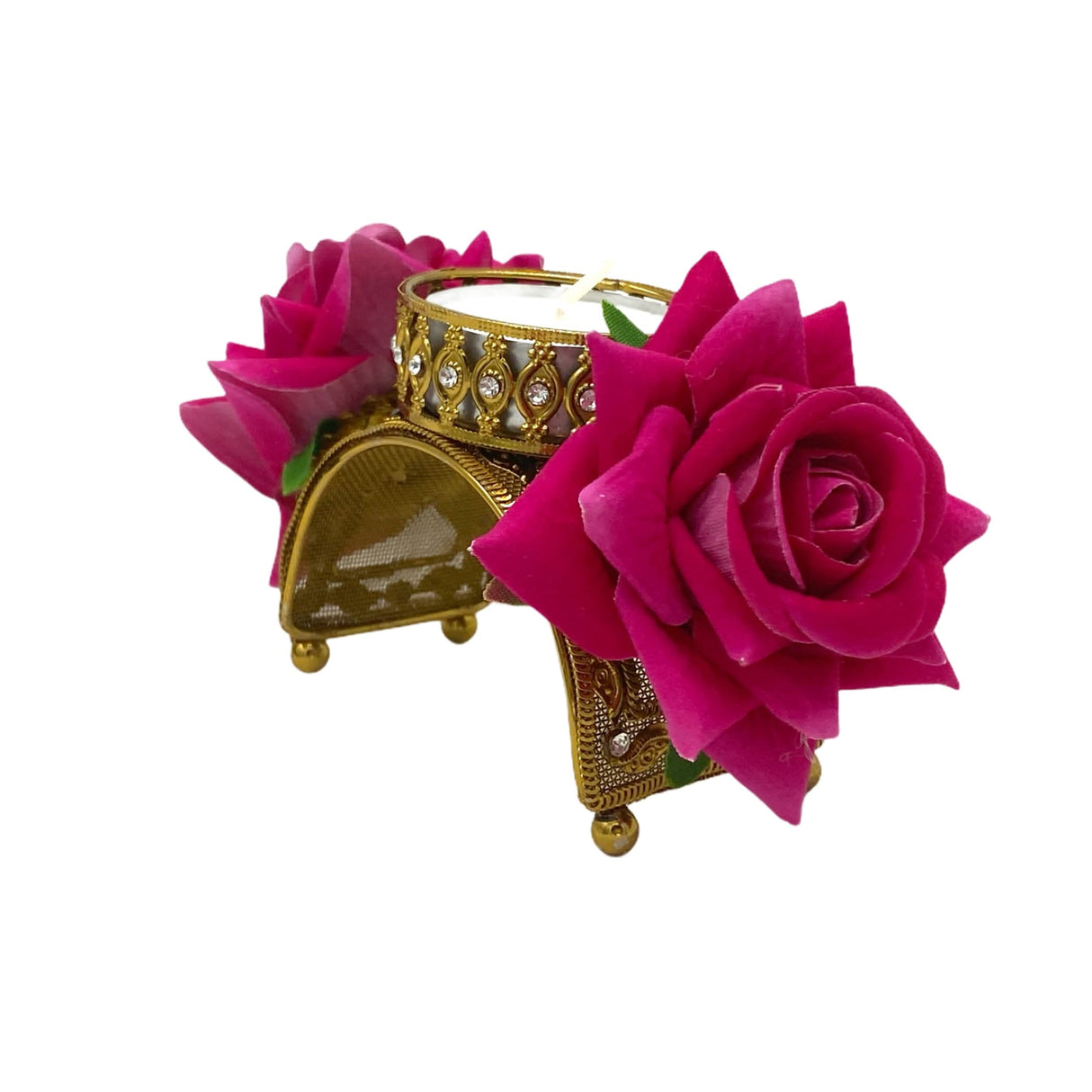 Tealight Candle Holder Festival of Light Decorative T-light Holder for Diwali Christmas Hanukkah Thanksgiving Gift Rose Candle Holder for Centerpiece Dining Table Home Decor - Return Gift - LoveNspire