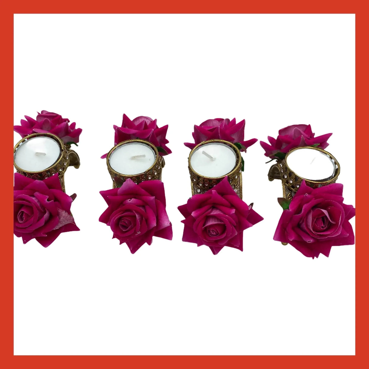 Tealight Candle Holder Festival of Light Decorative T-light Holder for Diwali Christmas Hanukkah Thanksgiving Gift Rose Candle Holder for Centerpiece Dining Table Home Decor - Return Gift - LoveNspire