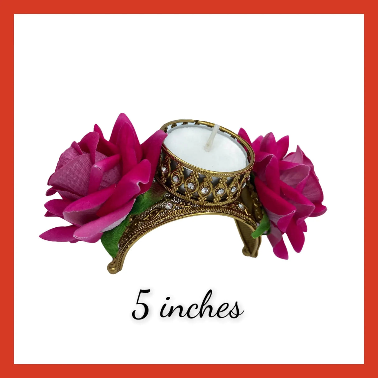 Tealight Candle Holder Festival of Light Decorative T-light Holder for Diwali Christmas Hanukkah Thanksgiving Gift Rose Candle Holder for Centerpiece Dining Table Home Decor - Return Gift - LoveNspire