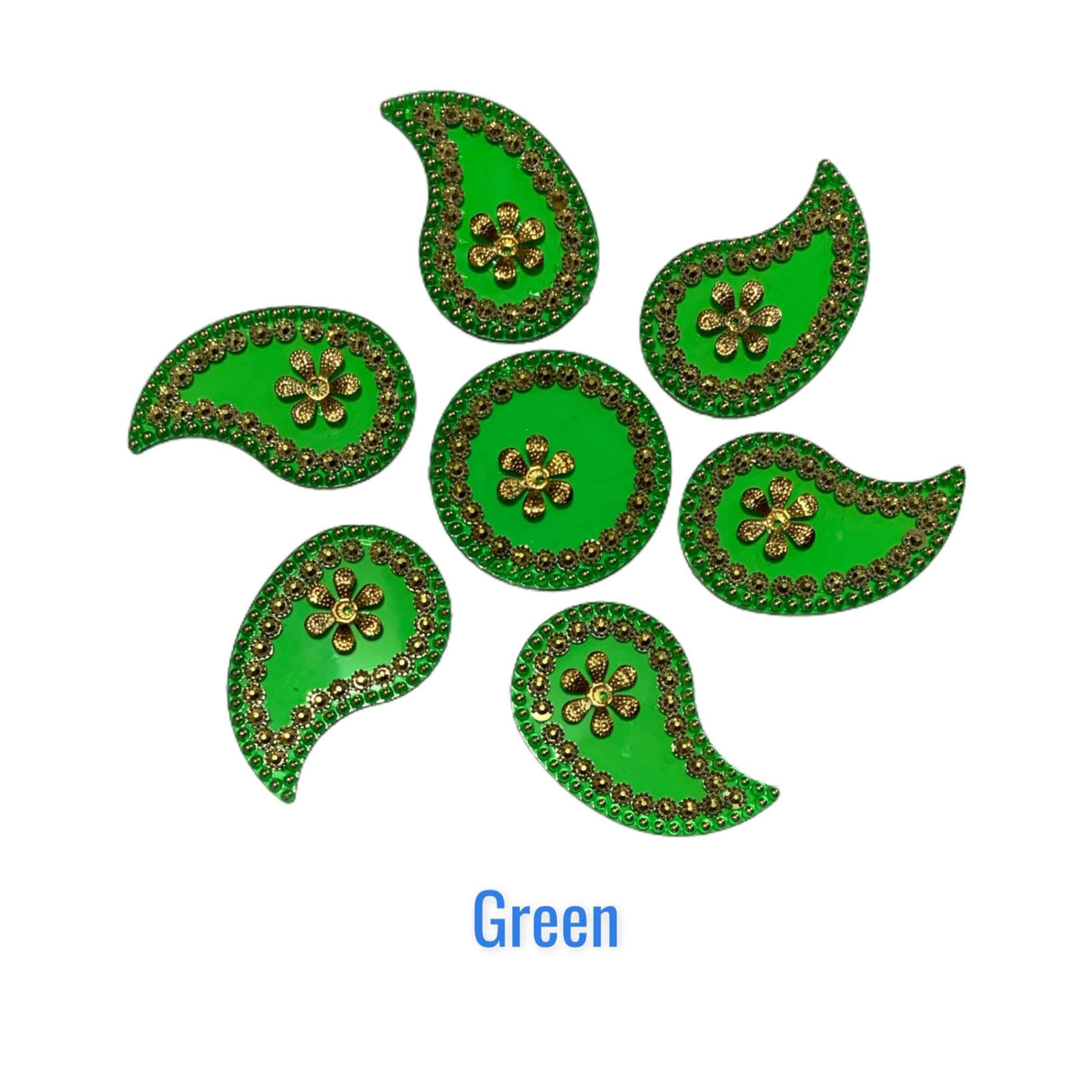 Acrylic Rangoli Set Indian Traditional Handmade Reusable Paisley Design Rangoli Diwali Navratri Home Temple Decor Floor Table Decoration - Deepawali Wedding Housewarming Gift (6.5 Inches) - LoveNspire