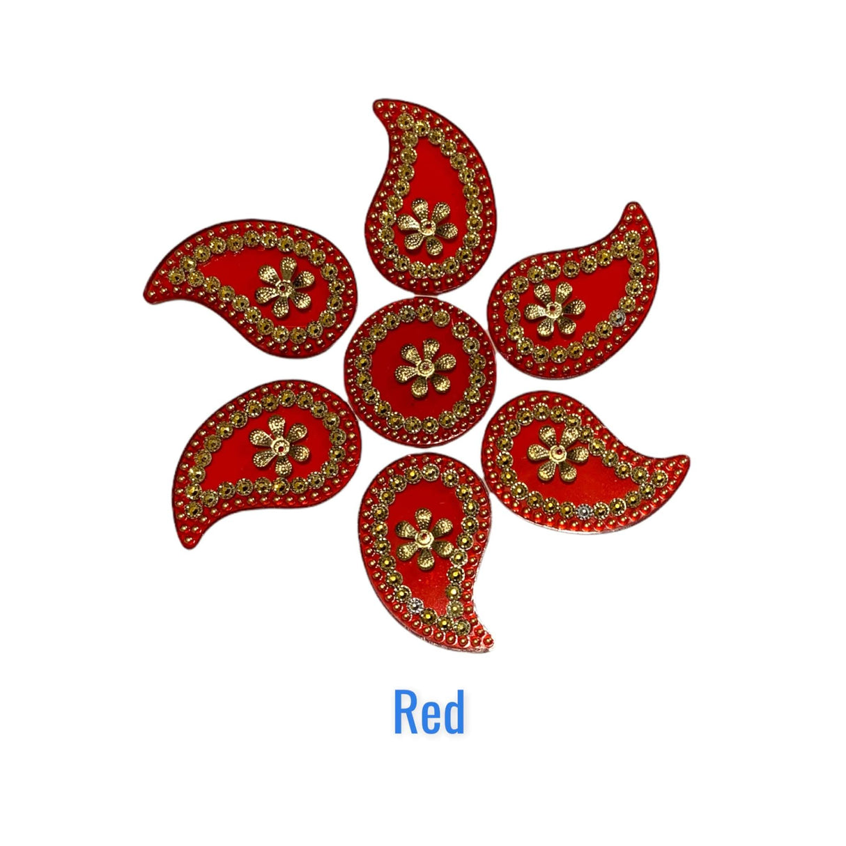 Acrylic Rangoli Set Indian Traditional Handmade Reusable Paisley Design Rangoli Diwali Navratri Home Temple Decor Floor Table Decoration - Deepawali Wedding Housewarming Gift (6.5 Inches) - LoveNspire