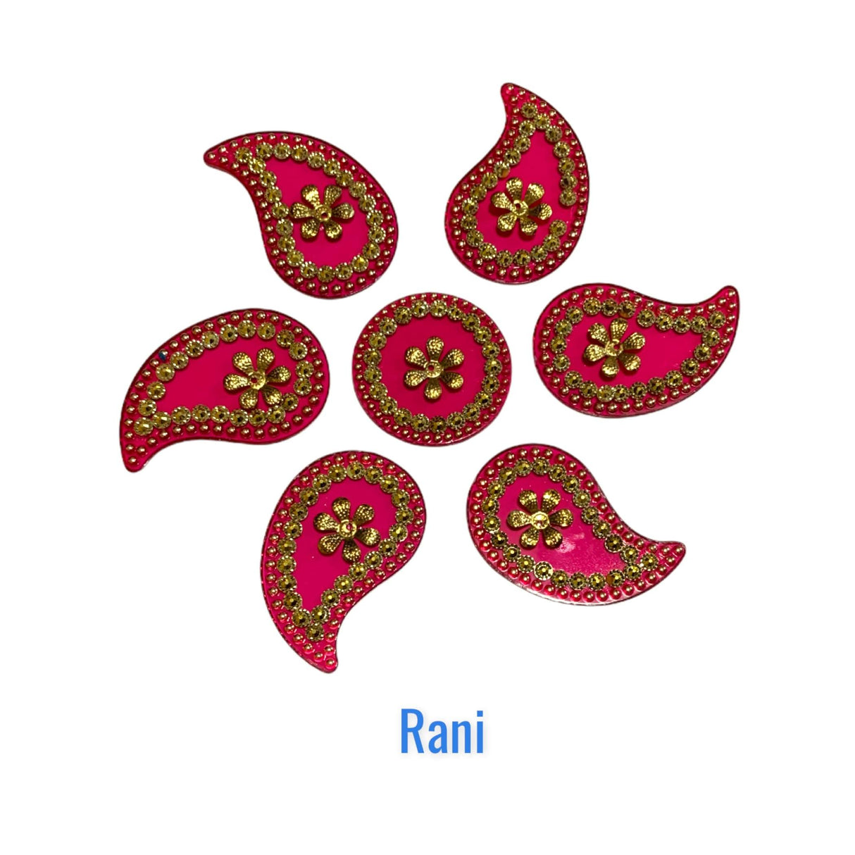 Acrylic Rangoli Set Indian Traditional Handmade Reusable Paisley Design Rangoli Diwali Navratri Home Temple Decor Floor Table Decoration - Deepawali Wedding Housewarming Gift (6.5 Inches) - LoveNspire
