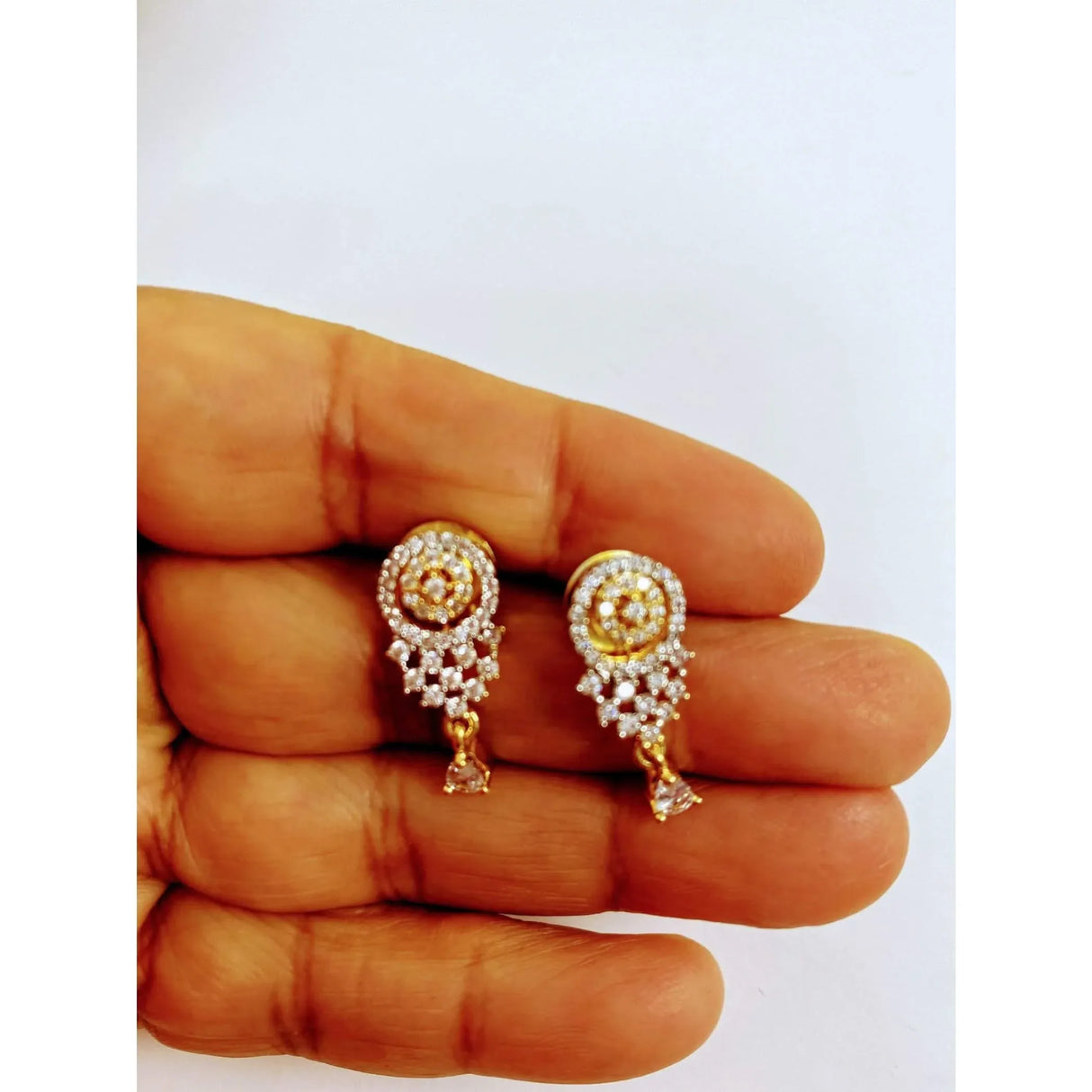 White Stone Mangalsutra with Earring, Mangalsutra Necklace, Mangalsutra Chain, Mangalsutra Earrings, Mangal Sutra, Indian Jewelry Set - LoveNspire