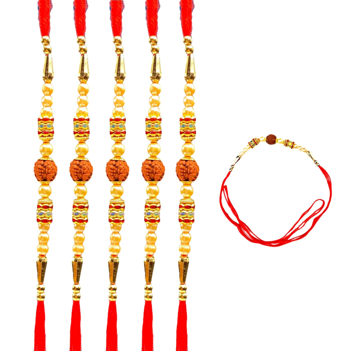 Wholesale 5, 10 Rudraksh Rakhi for Brother, Poojan Thread, Rakhri, Rakhi Bracelet, Raksha Bandhan, Rakshabandhan, Rakhdi, Usa Seller - LoveNspire