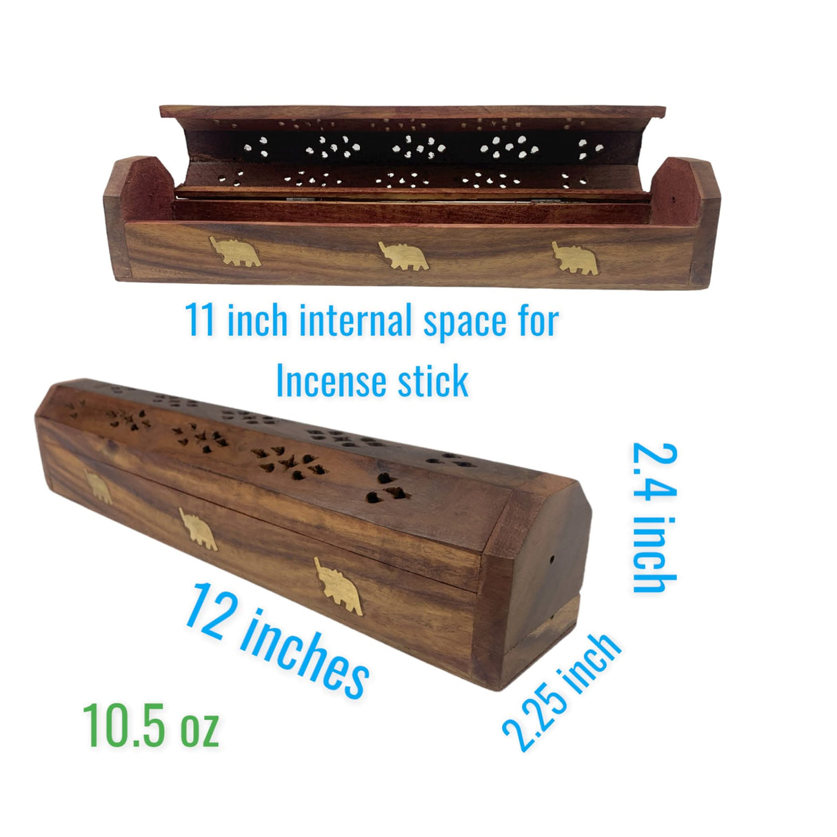 Wood Incense Stick Holder Handmade Rosewood Holder Fragrance Burner Tray Agarbatti Dhoop Ash Catcher Conical Box Shape Incense Holder for Temple Decor - LoveNspire