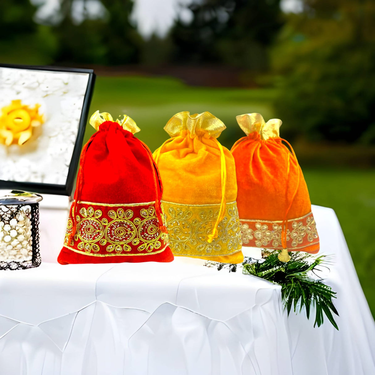 Zari Potli Bags, Favor, Indian Muslim Punjabi Wedding Favor, Diwali Eid Gift Bag, Return Favor, Gift, Housewarming, Jewelry Organizer - LoveNspire