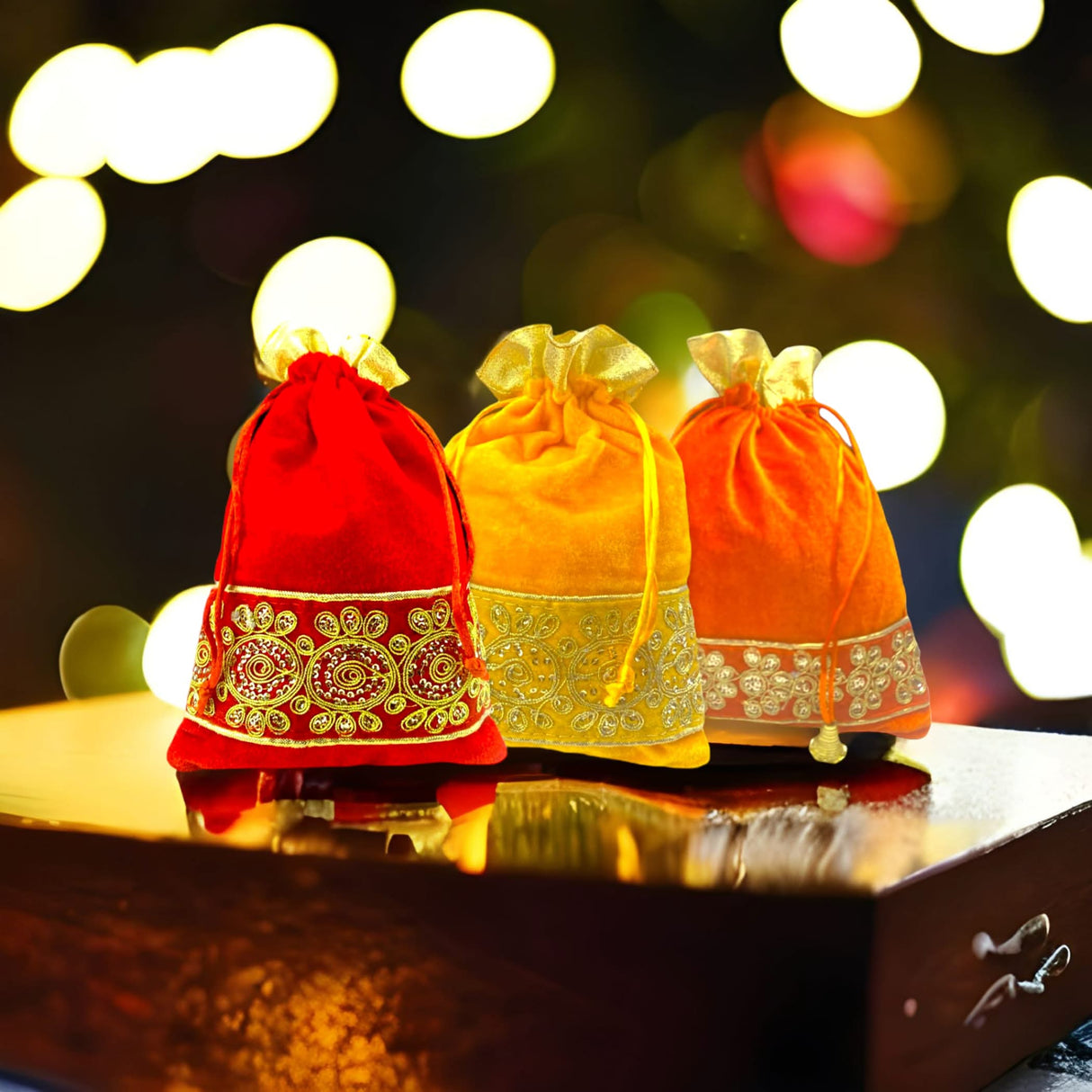 Zari Potli Bags, Favor, Indian Muslim Punjabi Wedding Favor, Diwali Eid Gift Bag, Return Favor, Gift, Housewarming, Jewelry Organizer - LoveNspire