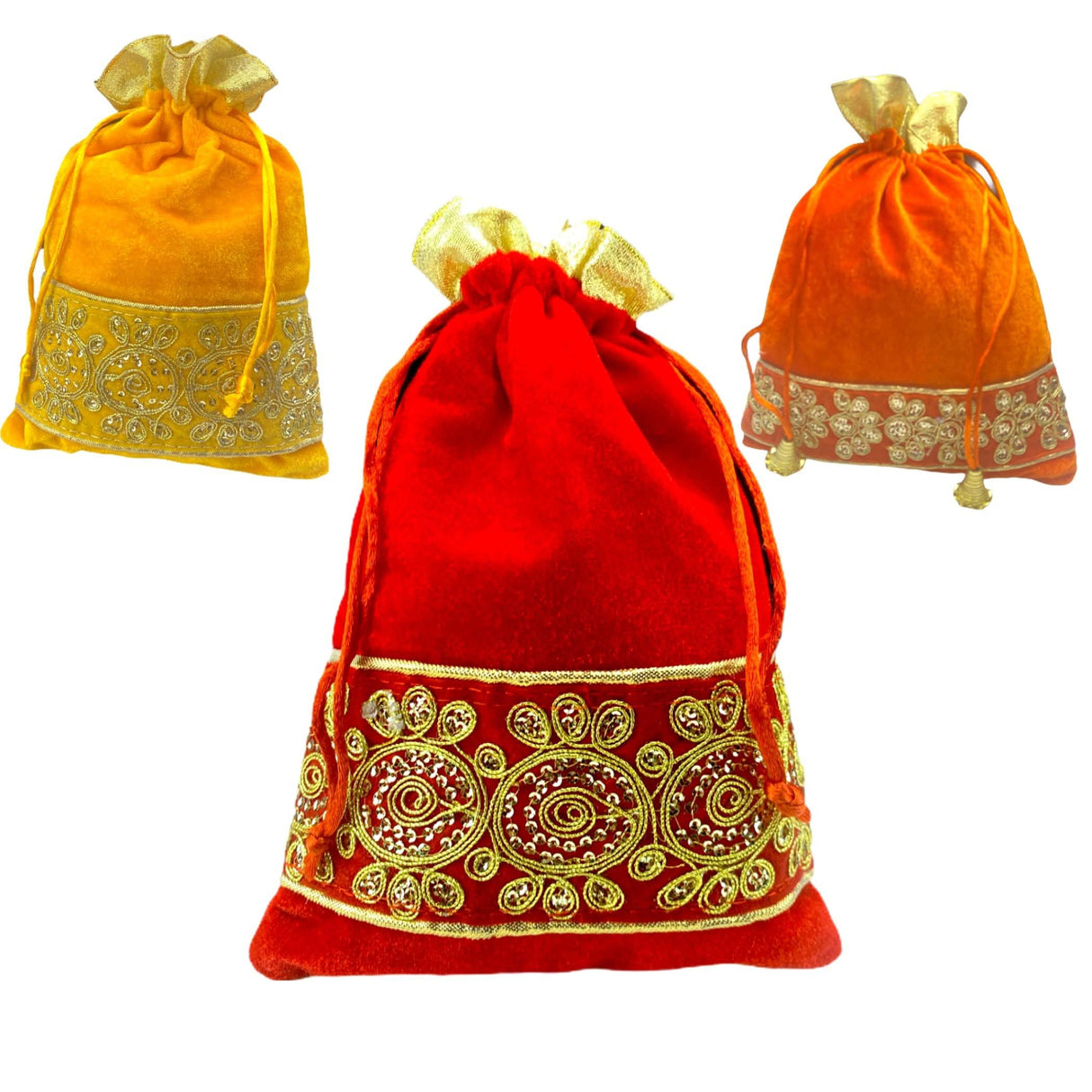 Zari Potli Bags, Favor, Indian Muslim Punjabi Wedding Favor, Diwali Eid Gift Bag, Return Favor, Gift, Housewarming, Jewelry Organizer - LoveNspire