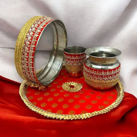 Karvachauth thali of karva chauth as a gift for daughter in law