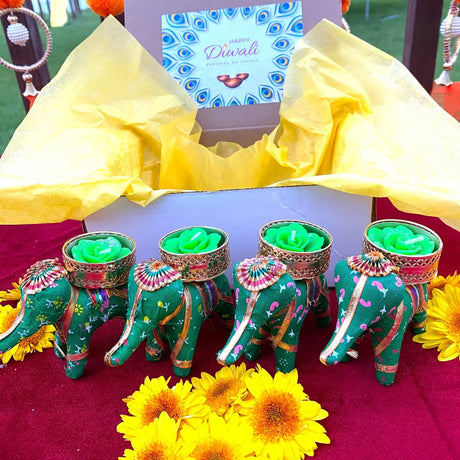 Vibrant Elephant candles that are best gifting option for the loved ones and get it from Lovenspire.