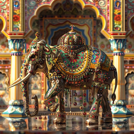 Elephant statues manufactured from various items, including wood, ceramic, and metal, are perfect for display in a warm, stylish home interior to symbolize wisdom and strength.