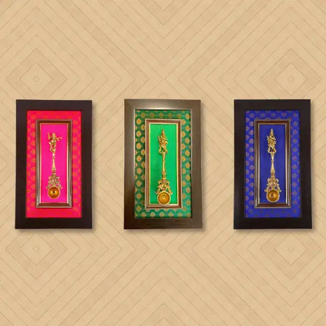 Elegant interior with brass wall decor and accents, soft lighting enhancing shiny textures, featuring plush furniture and plants for a cozy, sophisticated atmosphere.