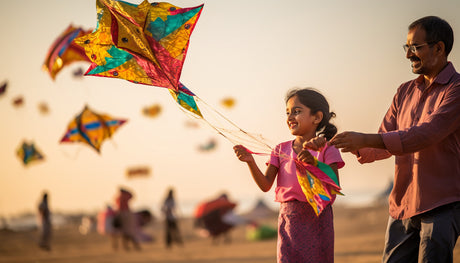 A diverse group of individuals, including a Caucasian woman, an Asian man, and a Hispanic child, joyfully flying colorful kites in a bright, sunny outdoor setti