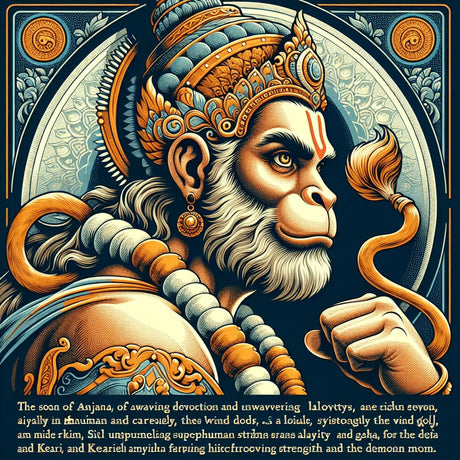 A digital art representation of Lord Hanuman, showcasing his strength and devotion, with a vibrant and dynamic style.