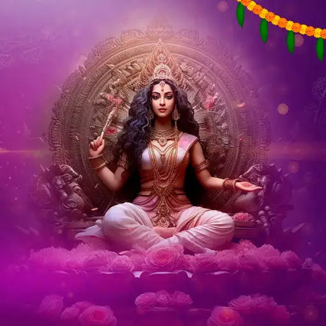 Maa Siddhidatri picture featuring vibrant colors and intricate designs celebrating the festival