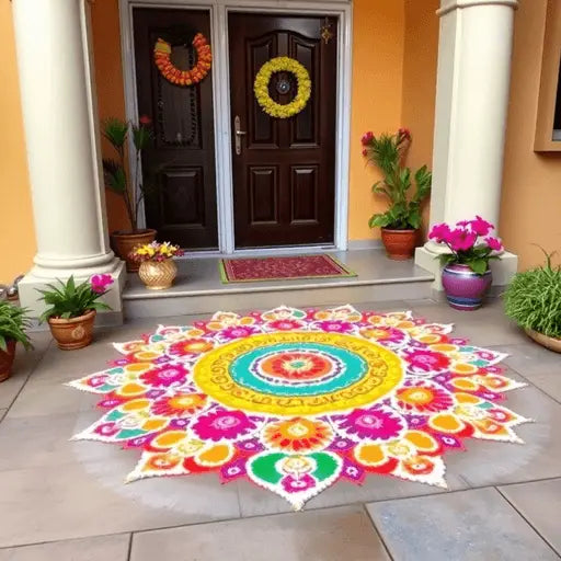 Navratri Kolam &amp; Rangoli Designs: Beautifying Your Entrance - LoveNspire