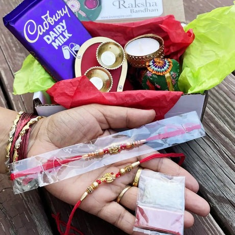 Hands with colorful bangles and ornate jewelry celebrating Raksha Bandhan and Lord Krishna