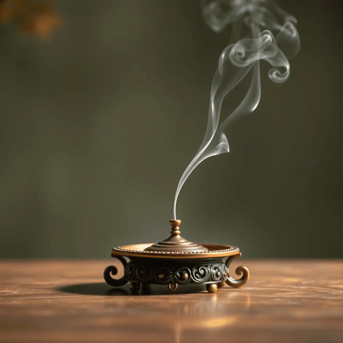 Ornate bronze incense burner with smoke, illustrating cultural significance of incense holders.