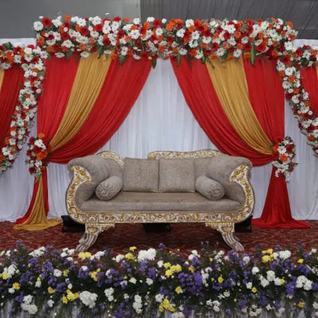 A wedding stage for the bride and groom.