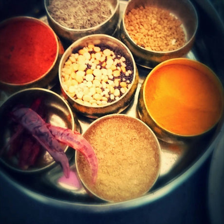 Timeless brass masala dabba – traditional spice box with 7