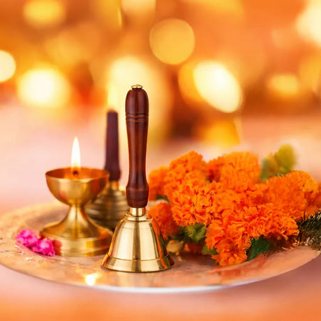 Ethnic Ghanti Brass Indian Bell Collection Brass Bells Pooja Items and Decor – LoveNspire