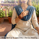 5-face Rudraksha mala bracelet with 108+1 wooden beads in warm brown finish