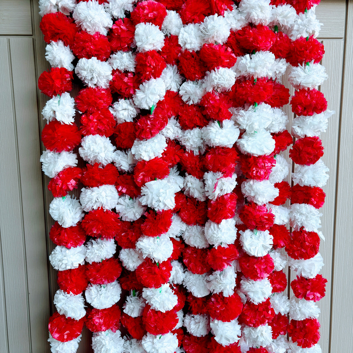 Artificial Red White Marigold Strings, Christmas Diwali Decoration, Marygold Flower Garland, Pooja Backdrop, Mexican Flowers, Indian Wedding