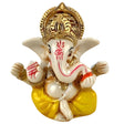 1 Ct golden white acrylic Ganesha figurine with red markings yellow dhoti