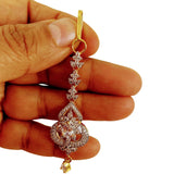 1 ct small american diamond maang tikka gold plated tika