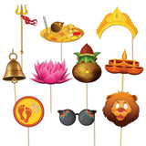 10 pcs navratri photo booth props kit jai mata di