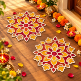 12-inch Diy Mdf Reusable Rangoli Mat – Rangoli Stencil, Template & Board for Diwali Decorations for Home, Traditional Indian Festival Decor