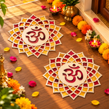 12-inch Diy Mdf Reusable Rangoli Mat – Rangoli Stencil, Template & Board for Diwali Decorations for Home, Traditional Indian Festival Decor