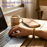 Gold Rudraksha bracelet for men with 5-mukhi beads and amber accents