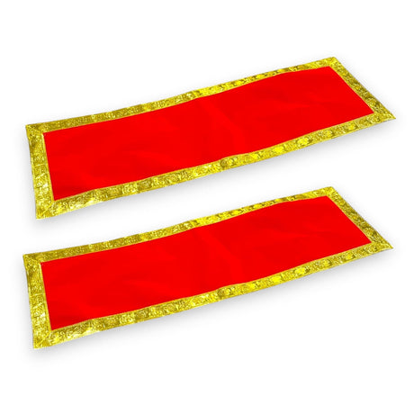 2/4CT Velvet Pooja Mat Aasan Cloth for God Goddess Idol Puja Asan Mandir Temple Home Office Decor Base Chowki Asana Indian Festival Diwali Decoration Item Housewarming Gift - LoveNspire