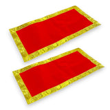 2/4CT Velvet Pooja Mat Aasan Cloth for God Goddess Idol Puja Asan Mandir Temple Home Office Decor Base Chowki Asana Indian Festival Diwali Decoration Item Housewarming Gift - LoveNspire