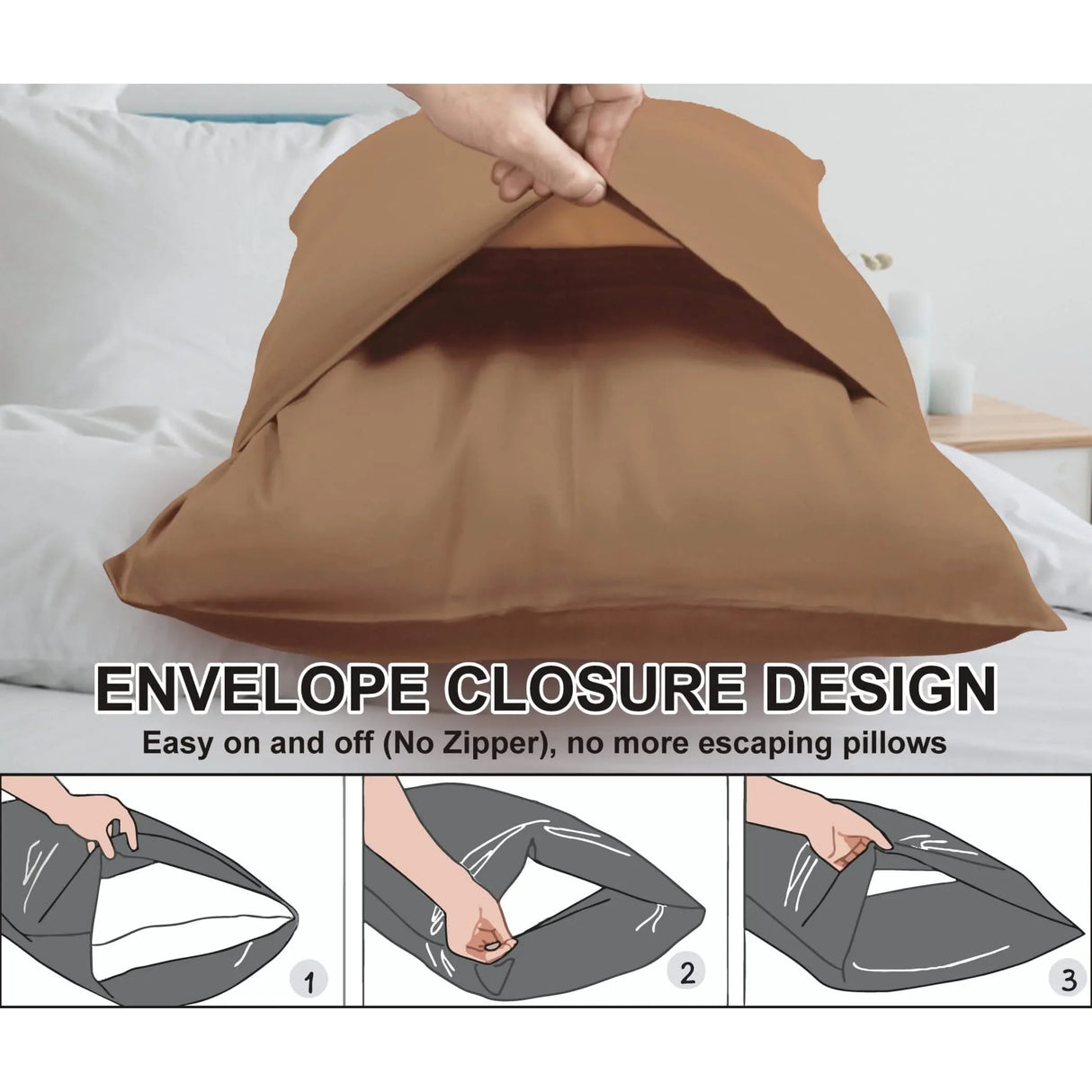 150 Thread Count Pillow Covers 100% Cotton Pillowcases Soft & Smooth Hotel-quality Set of 2 Pillow Case with Envelope Closure Breathable Cooling - Fits Queen/king/cal King Size Pillows - LoveNspire