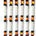 Two strings artificial jasmine buds garland with white and black floral design and glowing orange center flowers for festive decoration