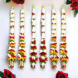 2 strings artificial fabric jasmine garland for festivals