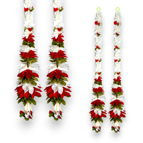 2 strings artificial fabric jasmine garland for festivals