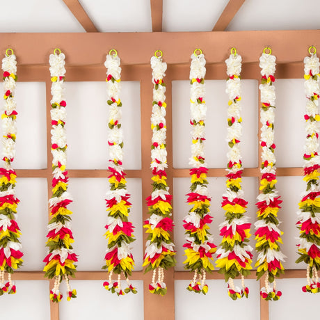 2 strings artificial fabric jasmine garland for festivals