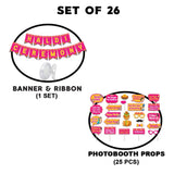 25 pcs haldi photo booth party props & 1 ceremony banner