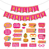 25 pcs haldi photo booth party props & 1 ceremony banner