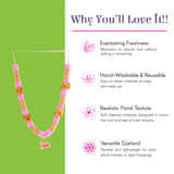 Pack of 2 pink gold floral varmala wedding garlands 26 inch