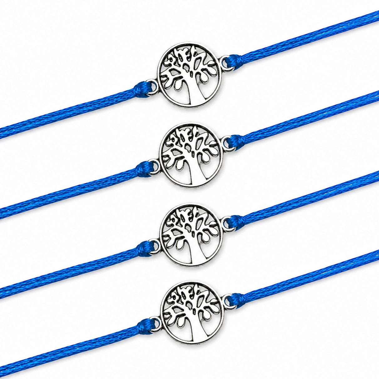 Tree of Life Charm Rakhi (4 Pcs) for Brother & Bhabhi - Traditional Raksha Bandhan Bracelet, Protection & Good Luck Jewelry Gift