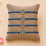 Tree of Life Charm Rakhi (4 Pcs) for Brother & Bhabhi - Traditional Raksha Bandhan Bracelet, Protection & Good Luck Jewelry Gift
