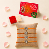 Tree of Life Charm Rakhi for Brother (4 Pcs) - Handcrafted Raksha Bandhan Thread Bracelet Jewelry for Bhai, Sign of Protection & Good Luck